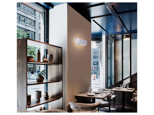 APPLIQUE LED LUCE BIANCA VETRO DA PARETE 12W LAMPADA MODERNO BIANCO CALDO E41-BC