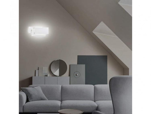 APPLIQUE LED LUCE BIANCA VETRO DA PARETE 12W LAMPADA MODERNO BIANCO FREDDOE41-BF