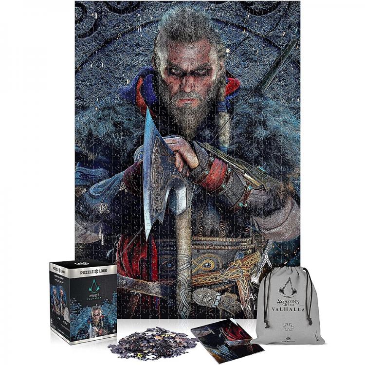 ASSASSIN'S CREED VALHALLA (MALE EIVOR) PUZZLE 1000 PEZZI CON POSTER BORSA REGALO