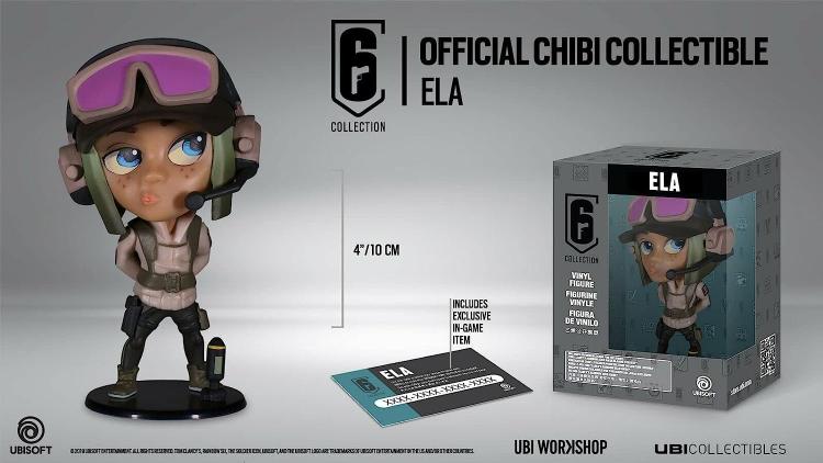 Rainbow Six S3 - Ela Action Figure Statua Da Collezione Chibi Ubisoft Gioco Ps4