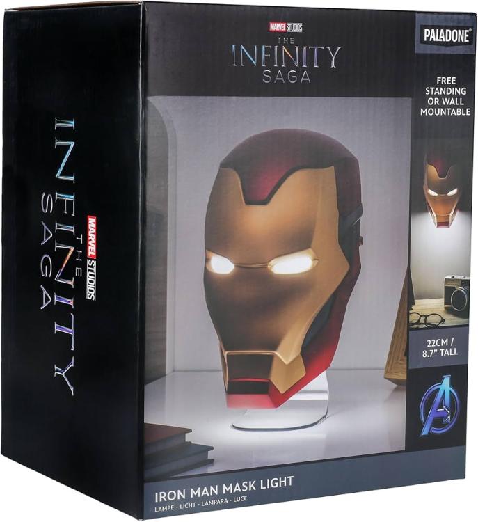 Paladone Marvel Iron Man Mask Light Lampada Tony Stark Face Helmet Avengers