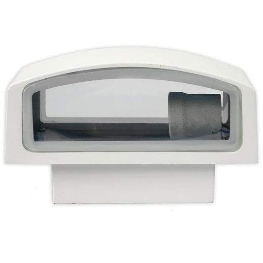 Plafoniera Da Esterno Applique Doppia Luce  Acciaio Vetro E27 Lampada Led Bianco