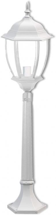 Lampione Da Giardino Terra 87Cm Lanterna Vetro E27 Luce Esterno Alluminio Bianco