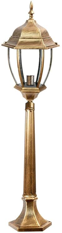 Lampione Da Giardino Terra 87Cm Lanterna Vetro E27 Luce Esterno Alluminio Bronzo