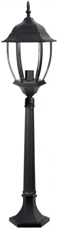 Lampione Da Giardino Terra 87Cm Lanterna Vetro E27 Luce Esterno Alluminio Nero