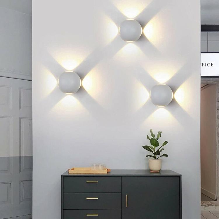 Universo Applique Led Sfera 4 Fasci A Parete Esterno Lampada (Bianco Luce Calda)