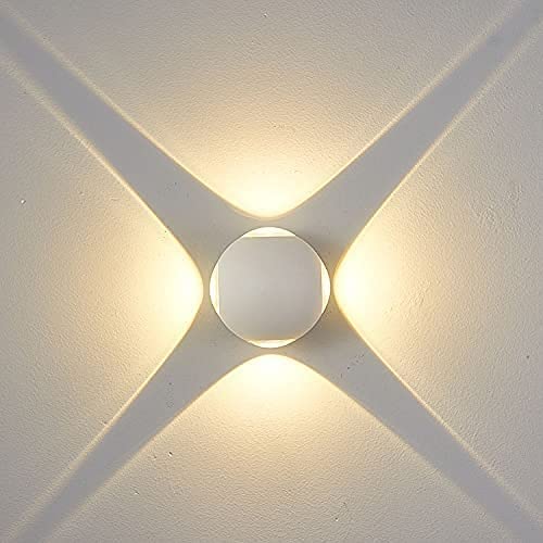 Universo Applique Led Sfera 4 Fasci A Parete Esterno Lampada (Bianco Luce Calda)