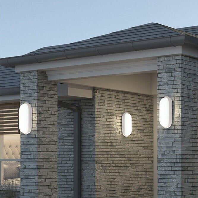 Plafoniera 15W Applique Ovale Lampada Da Esterno Led Muro Parete Ip65 220V 6500K