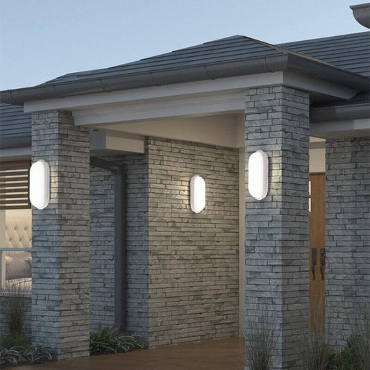 Plafoniera 15W Applique Ovale Lampada Da Esterno Led Muro Parete Ip65 220V 3000K