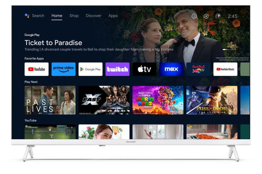 Sharp - Smart Tv 32" Android Led Frameless Hd Wi-Fi Chromecast 32Fh2Ew - Bianco