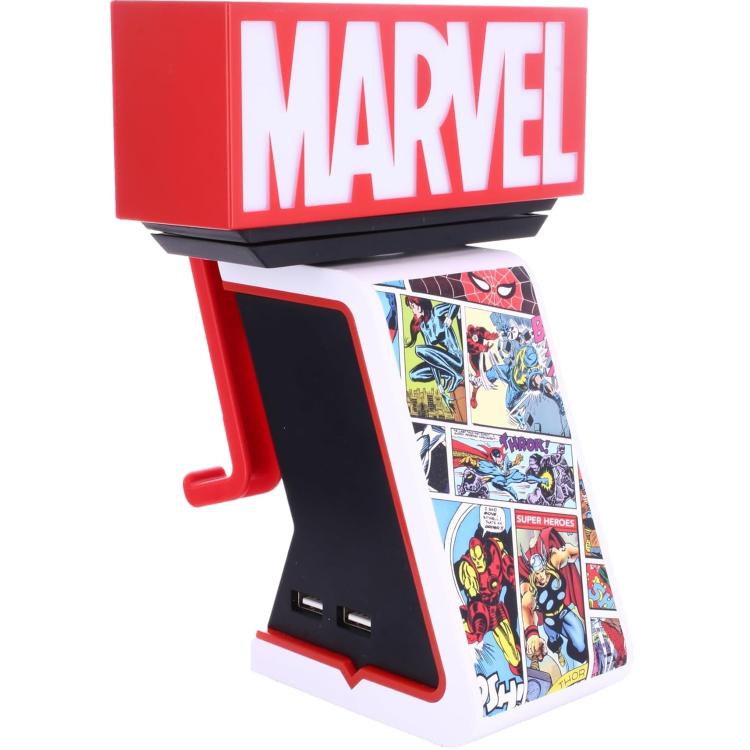 Cable Guys - (Logo Lampada Marvel) Statuetta Base Ricarica Smartphone Controller