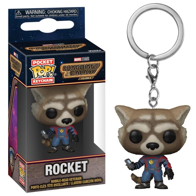 Funko Pop ! Keychain Marvel Guardians Of The Galaxy - (Rocket) Portachiavi Vinyl