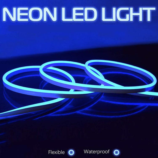 Kit 5M Striscia Strip Flex Led Bobina Neon Flessibile Tubo Esterno Blu