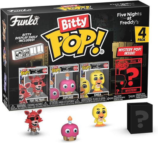 Funko Bitty Pop! Fnaf - 4 Pack Foxy The Pirates/Cupcake/Chica + Figure Mystery
