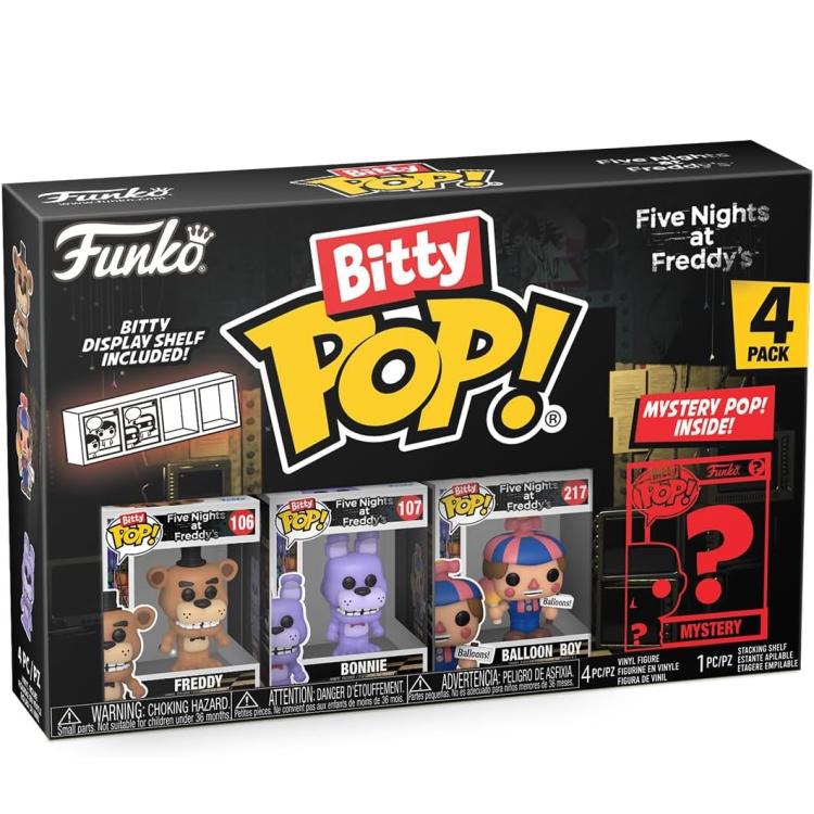 Funko Bitty Pop! Fnaf 4Pack - Freddy/Bonnie/Ballon Boy + Figure Mystery Vinyl