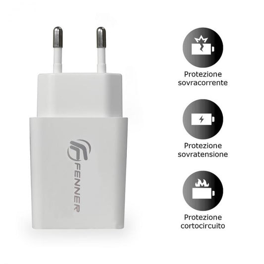 Fenner Caricabatterie Universale Type-C Usb Fast Charge Samsung Huawei Xiaomi