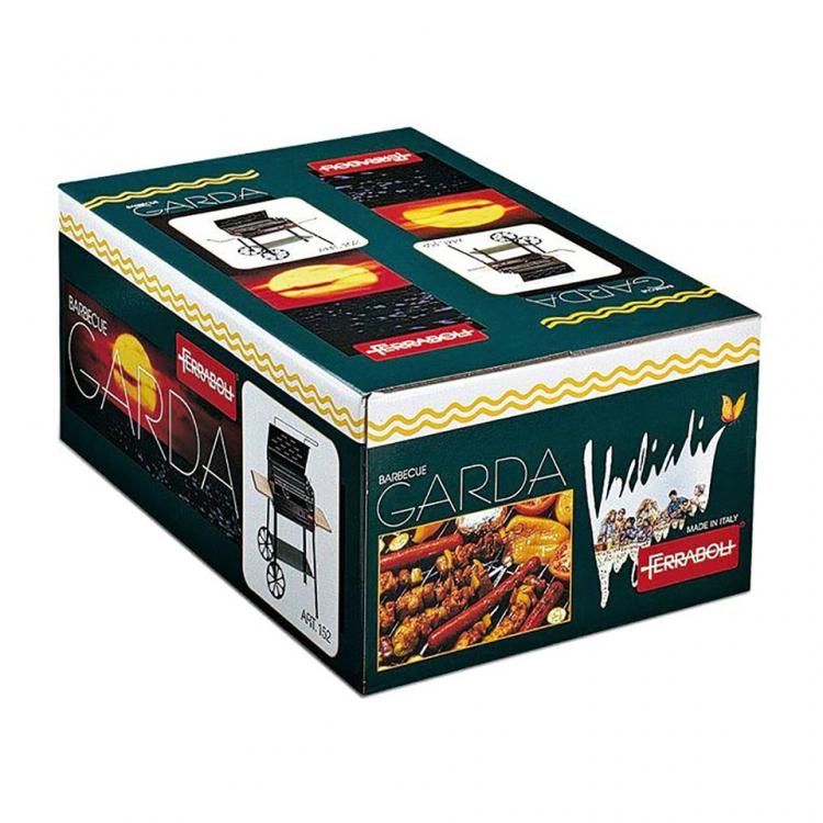 Ferraboli Barbecue Garda Carbonella Carrello Ruote Griglia 58X37 Grill Giardino