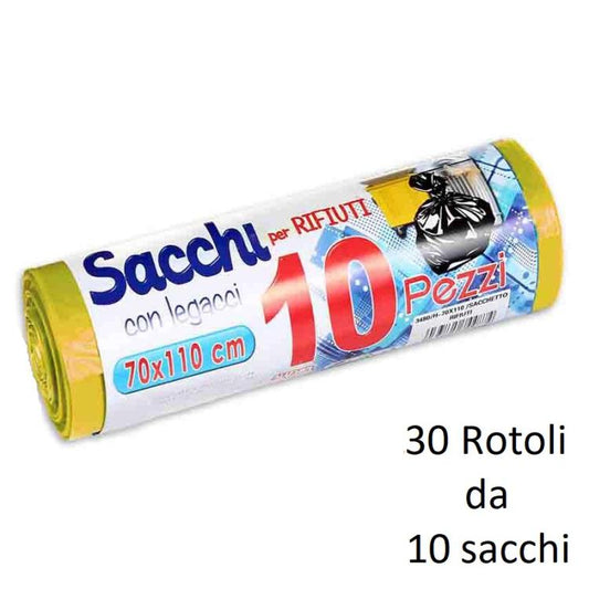 300 BUSTE SACCHI SACCHETTI RIFIUTI SPAZZATURA RACCOLTA DIFFERENZIATA 70X110cm GI