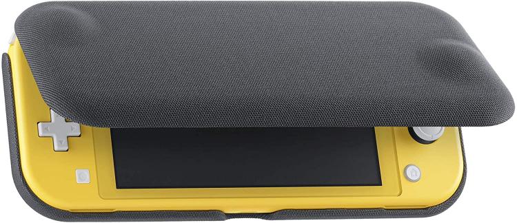 Nintendo Switch Lite Kit Custodia Flip Grigio + Pellicola Protettiva Schermo Led