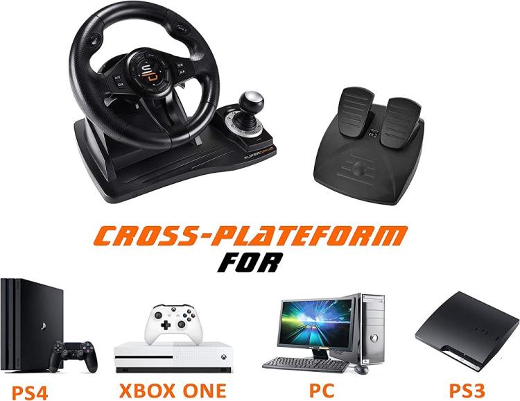 Superdrive Volante Racing Drive Pro Gs500 Leva Cambio Pedali Ps4-Xbox One-Pc-Ps3