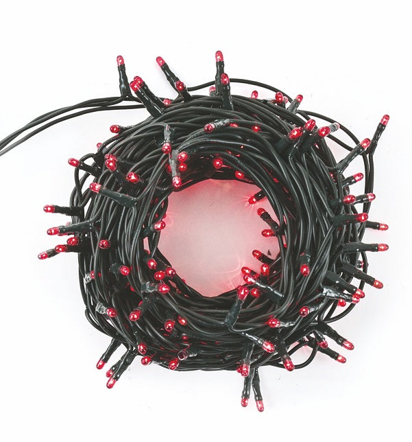 Serie Luci Albero Di Natale Minilucciole 180 Led Lampadine 10.5Mt Luce Rossa