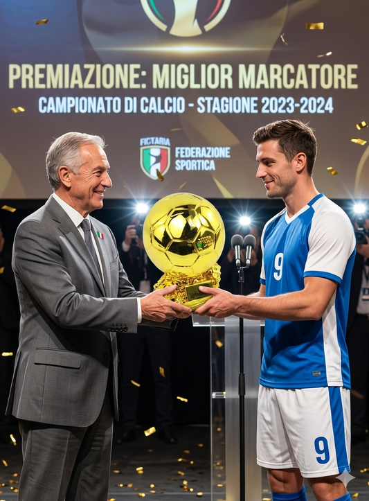 Trofeo Sportivo Oro Coppa (Pallone D'Oro) 16 cm in Resina Dorata idea Regalo per Premiazioni Tornei Calcio, Calcetto, Capocannoniere, Miglior Marcatore Bomber Tifosi ecc