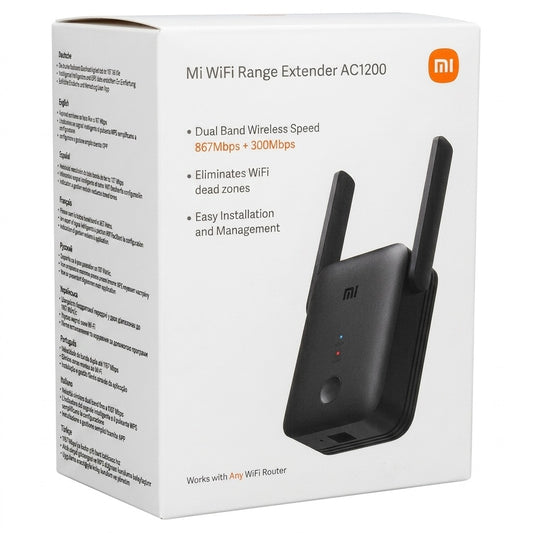Xiaomi Mi Wi-Fi Range Extender AC1200 Ripetitore Wireless RC04 Dual Band 2,5 GHz e 5 GHz Speed 1167 Mbps con Antenne Nero