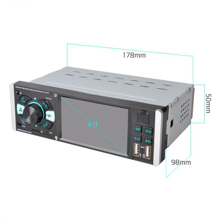 AUTORADIO STEREO PER AUTO 1 DIN SCHERMO 4.1" BLUETOOTH MP5 DOPPIO USB TF FM AUX