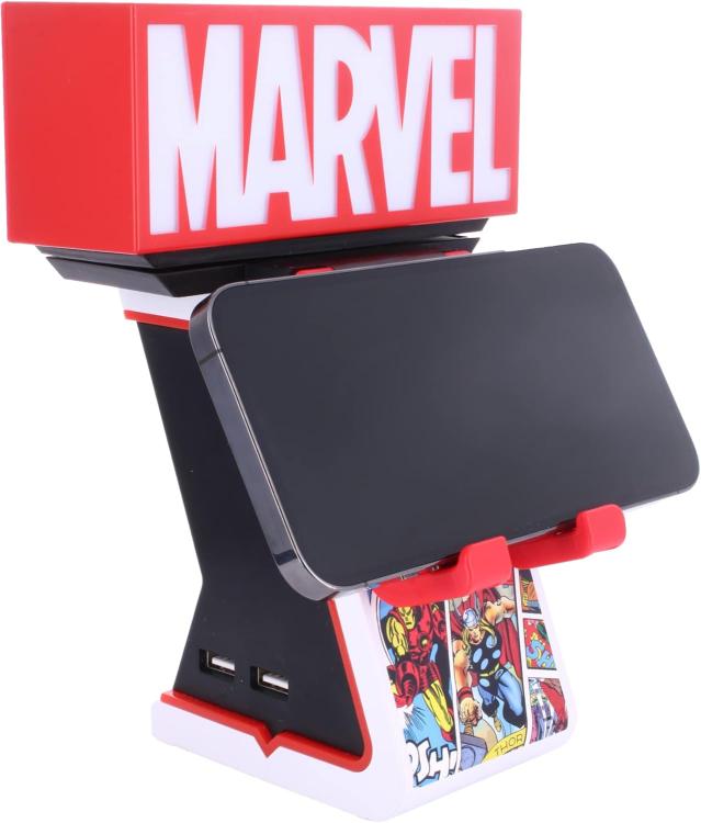 Cable Guys - (Logo Lampada Marvel) Statuetta Base Ricarica Smartphone Controller