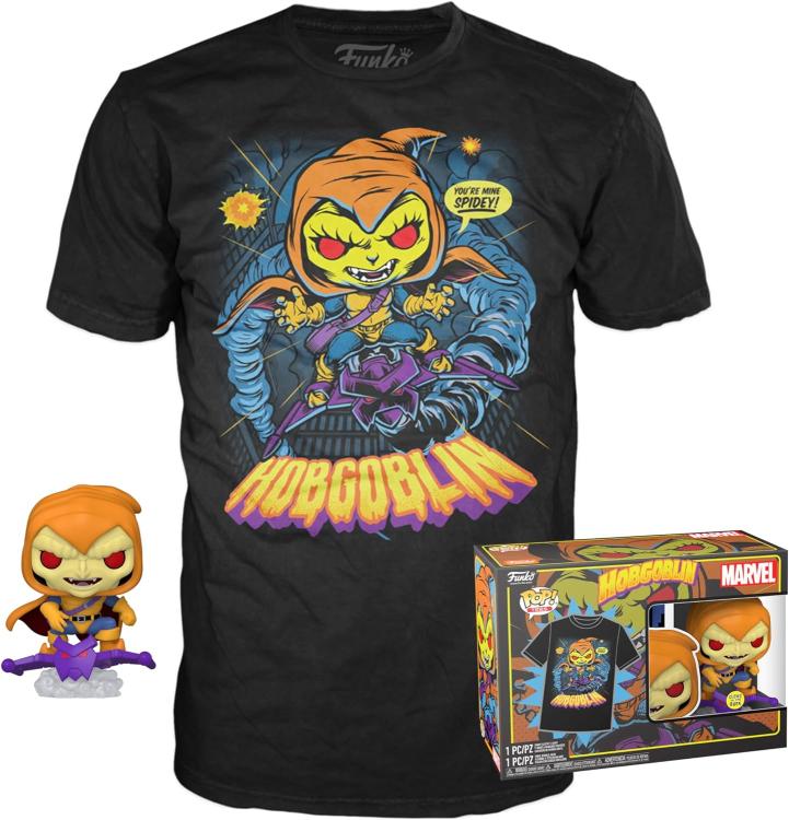 Funko Pop ! Tees Marvel Hobgoblin 36 Art Series Special Edition Glows T-Shirt L