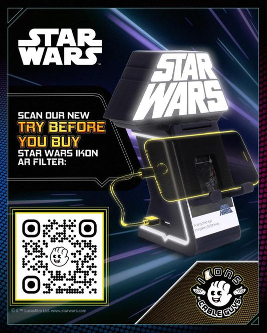 Cable Guys Star Wars Logo Lampada Statuetta Base Ricarica Smartphone Controller