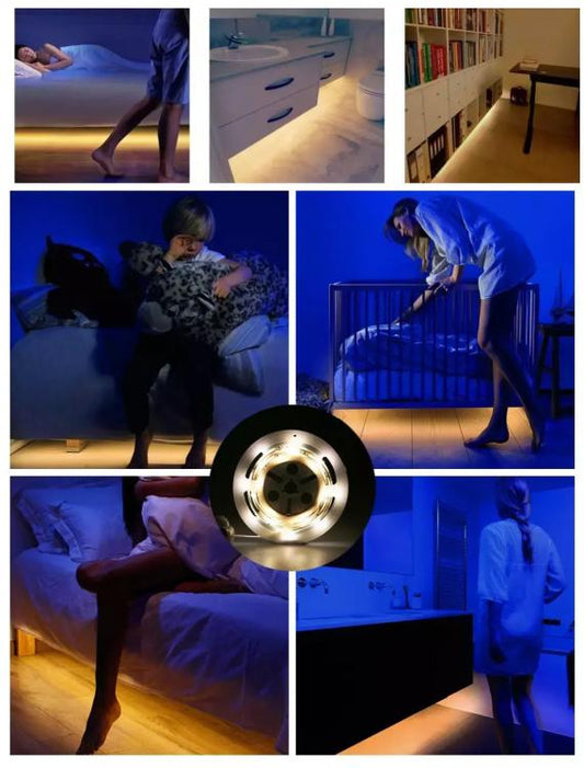 Striscia Led Con Sensore Di Movimento Luce Bianca 6000K Armadio Letto 12V Armadi