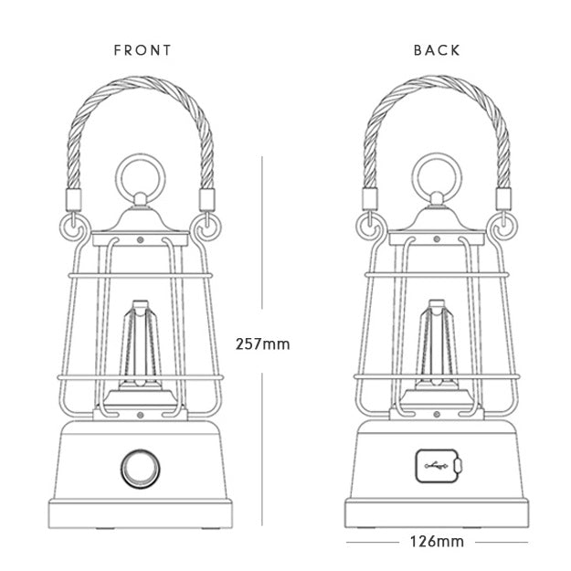 Lanterna Retro Led Dimmerabile-Cct Ricaricabile Luce Da Campeggio Canapa/Bamboo