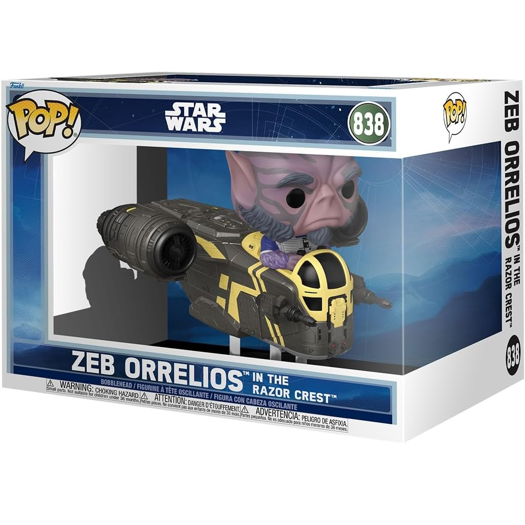 Funko Pop! Rides Star Wars - (838) Zeb Orrelios In The Razor Crest Figure 15cm