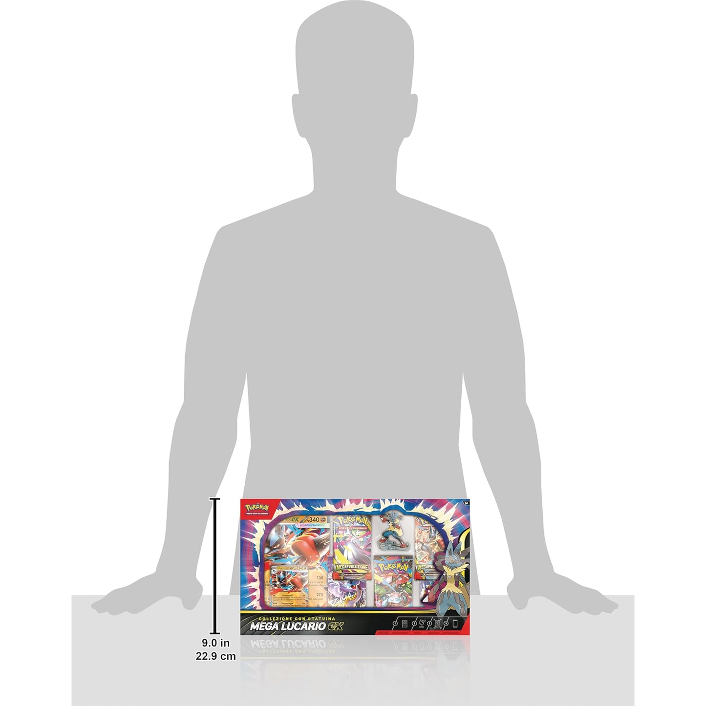 Pokémon: Collezione Con Statuina Mega Lucario-ex & Cinque Buste Di Espansione