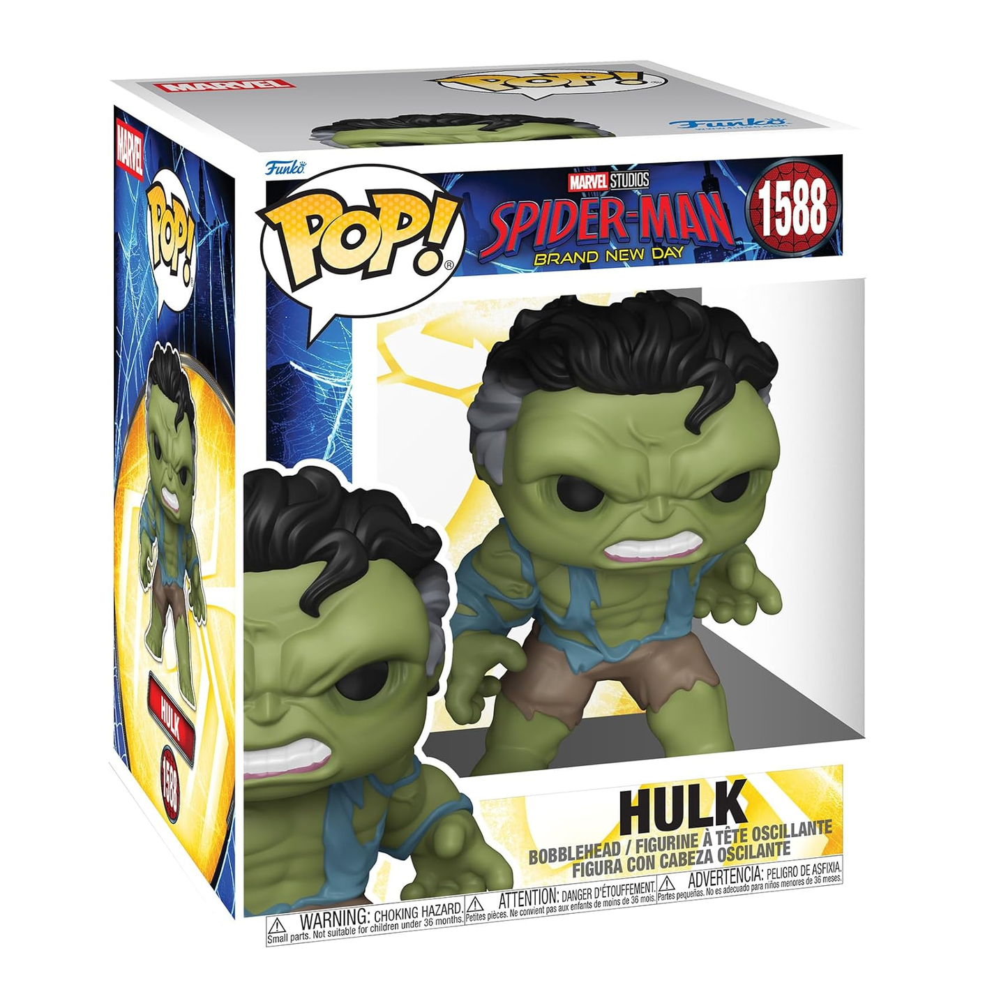 Funko Pop! Marvel: Spiderman Brand New Day - (1588) Hulk Figure Bobble Head - Vinyle 14cm