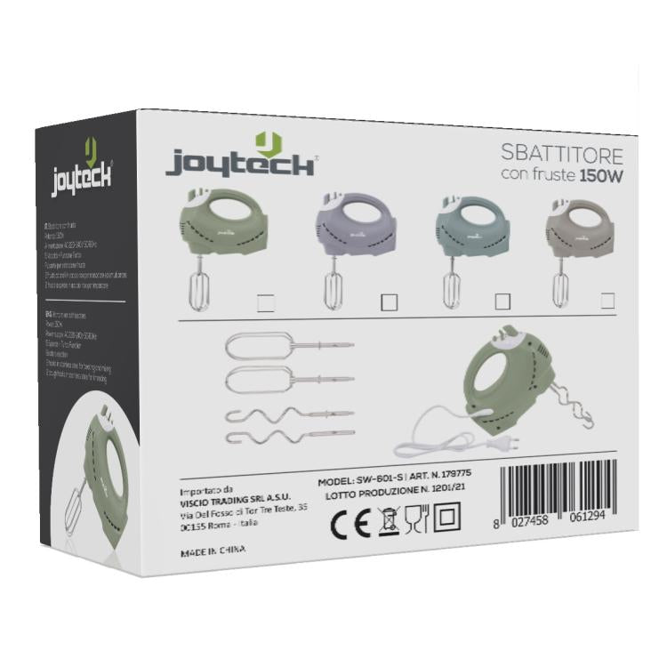 Joyteck Sbattitore Elettrico A 5 Velocita 150W Frullatore Impastatore Per Dolci