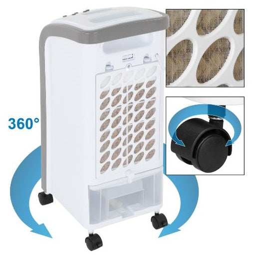 CONDIZIONATORE PORTATILE RAFFRESCATORE VENTILATORE PURIFICATORE UMIDIFICATORE 6L