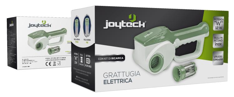Joytech Grattugia Ricaricable 2 Rulli Inox Bianco/Verde Formaggio Cucina Cheese