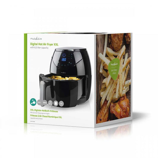 Nedis Friggitrice Ad Aria Calda Digitale Senza Olio 6.5 Lt Forno Con Timer 1800W