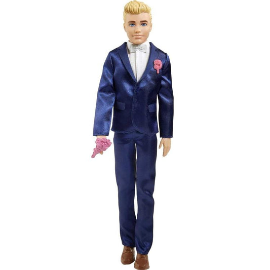 Mattel Barbie Bambola Ken Sposo Biondo Smoking E 5 Accessori Giocattolo 3+ Gtf36