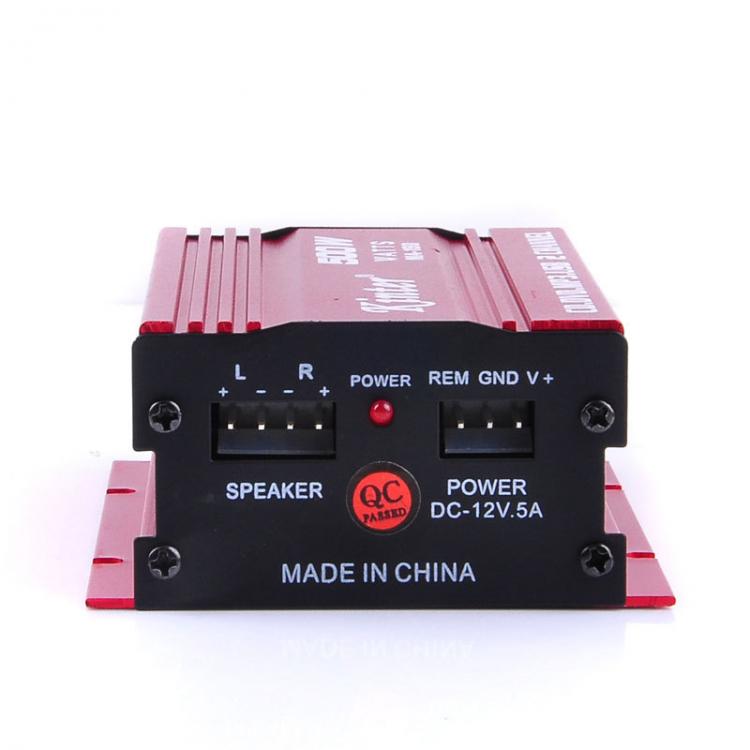 Mini Amplificatore Stereo A 2 Canali Auto 500W 12V Usb Sd Mp3 Fm Impianto Audio