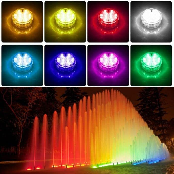 Faretto Lampada 10 Led Multicolor Sommergibile Impermeabile Per Piscina Acquario
