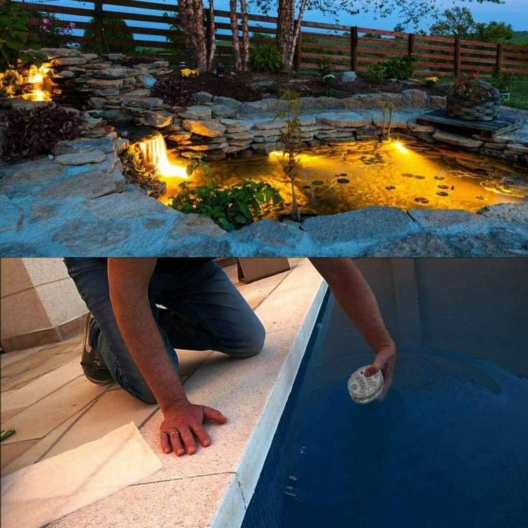 Faretto Lampada 10 Led Multicolor Sommergibile Impermeabile Per Piscina Acquario