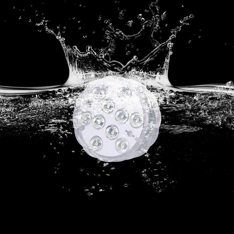 Faretto Lampada 10 Led Multicolor Sommergibile Impermeabile Per Piscina Acquario