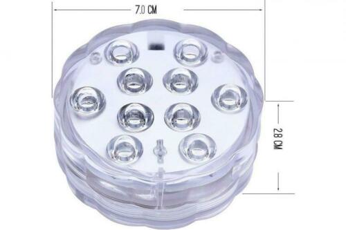 Faretto Lampada 10 Led Multicolor Sommergibile Impermeabile Per Piscina Acquario