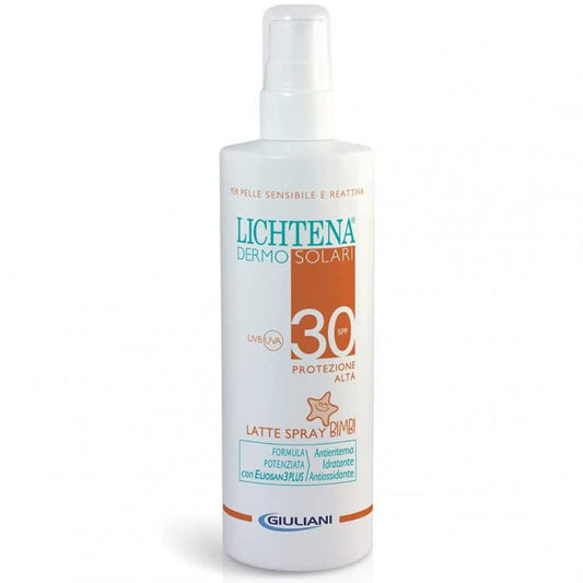 Lichtena Dermosolari Latte Spray Bimbi Spf30 Protezione Solare 200Ml Antieritema
