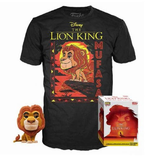 Funko Pop Tees Disney The Lion King T-Shirt + Mufasa Vinyl Figure Re Leone Tgl S