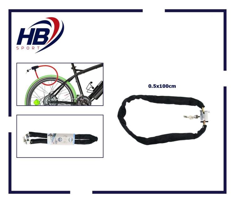 CATENA + LUCCHETTO ANTIFURTO METALLO PER SCOOTER MOTO DA BICI RIVESTITO 3 CHIAVI