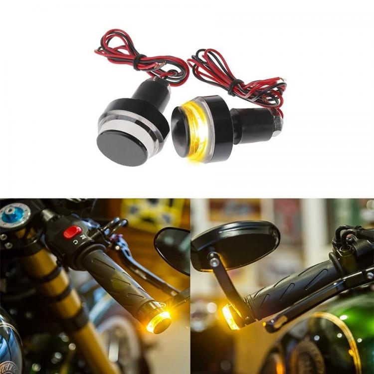 Coppia 2pz Luce Maniglia Moto Freccia Led Indicatore Luminoso 12v Spia Manubrio